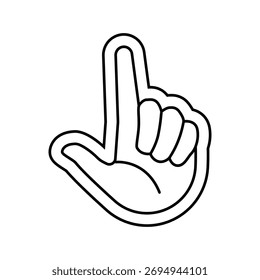 one hand operation line icon vector. one hand operation sign. isolated contour symbol black illustration