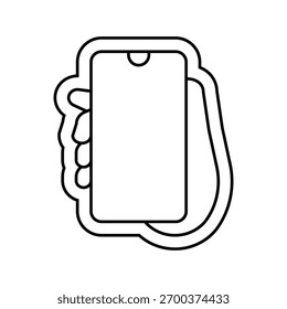 Symbolvektor für eine Hand-Arbeitsvorgangszeile. einhändiges Bedienungszeichen. isoliertes Kontursymbol, schwarze Illustration
