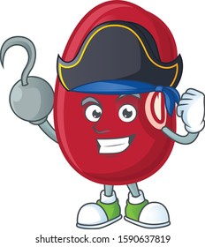 one hand Pirate adzuki beans cartoon character wearing hat