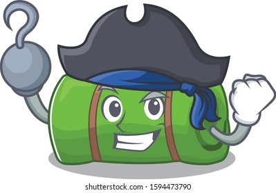 one hand Pirate camping mat Scroll cartoon style with hat