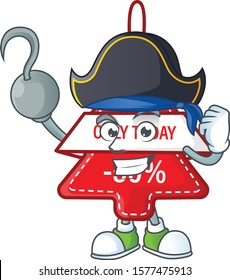 one hand Pirate christmas best price tag cartoon style