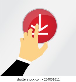 One hand push button download.