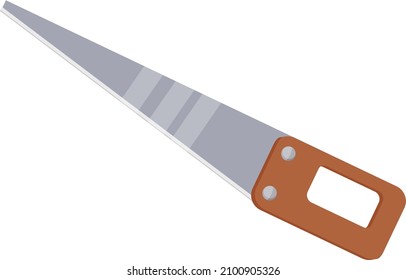 One hand saw, illustration, vector on a white background.