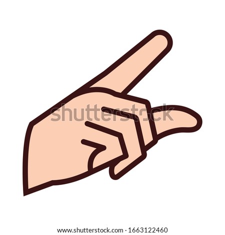 one hand signal line and fill style vector illustration design
