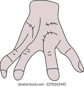 one hand with wound vector 