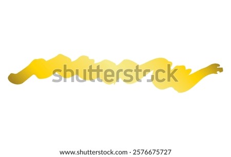 One handwritten brush wavy line with gold gradation