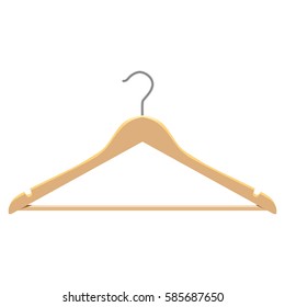 One hanger on a white background, isolated. Vector