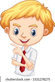 One happy boy with big smile illustration