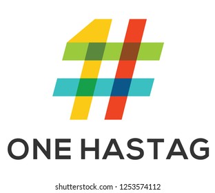 one hastag logo design