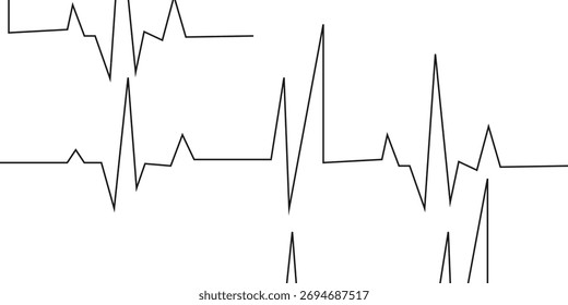 Um gráfico de coração e batimento cardíaco com linha contínua. Design de vetor mínimo.