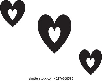 one heart inside others heart. vector design. love design.