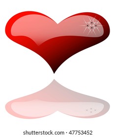 One heart on a white background. Vector. Illustration