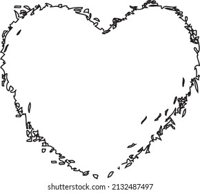one heart shaped flower petal outline