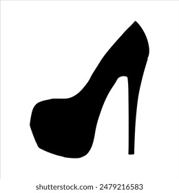 One heel silhouette isolated on white background. Heel icon vector illustration design.