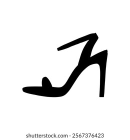 One high heel sandal silhouette vector illustration design on white background.