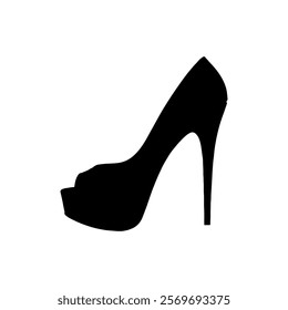 One high heel sandal silhouette icon flat vector illustration design.