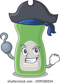 one hook hands Pirate character dishwashing liquid cartoon design. Vector illustration