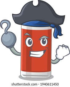 manos gancho Pirata cristal de caricatura de jugo de manzana. Ilustración del vector