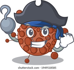 one hook hands Pirate character neisseria cartoon design. Vector illustration