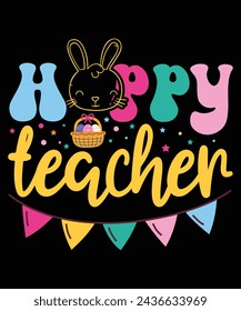 One Hoppy Daycare Teacher Shirt Happy Easter Day Teacher T-Shirt
