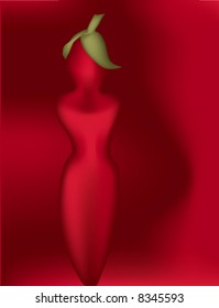 One hot curvy red pepper in AI-EPS8 format.