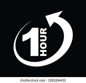 One hour arrow icon