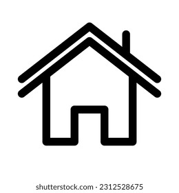 Ein Haus mit Doppeldach. Vektorgrafik.