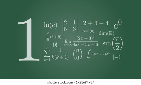 One and how to get it in maths (editable as eps)
