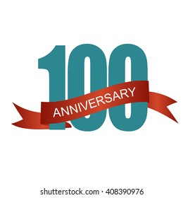One Hundred 100 Years Anniversary Label Sign for your Date. Vector Illustration EPS10