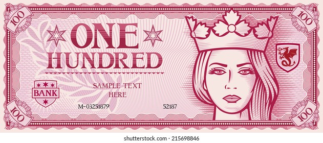 one hundred abstract banknote 