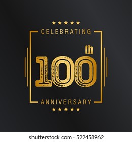 One Hundred anniversary celebration logotype. 100th anniversary logo collection. Anniversary label. Anniversary logo template. Anniversary sign. Vector Illustration