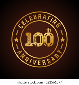 One Hundred anniversary celebration logotype. 100th anniversary logo collection. Anniversary label. Anniversary logo template. Anniversary sign. Vector Illustration