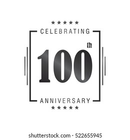 One Hundred anniversary celebration logotype. 100th anniversary logo collection. Anniversary label. Anniversary logo template. Anniversary sign. Vector Illustration