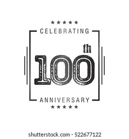 One Hundred anniversary celebration logotype. 100th anniversary logo collection. Anniversary label. Anniversary logo template. Anniversary sign. Vector Illustration