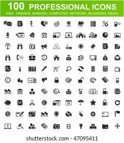 One hundred computer icons collection