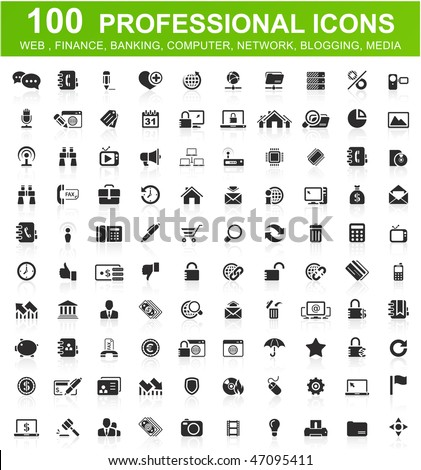 One hundred computer icons collection