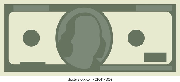Una simple ilustración estilizada de un billete de cien dólares.