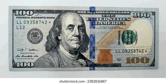 One hundred dollars vector. Money dollars vector. One hundred dollar bills close up. Lots of money background. Currency exchange. American currency. Dollar exchange rate.