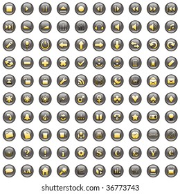 one hundred fully editable glossy vector web icons with details ready to use