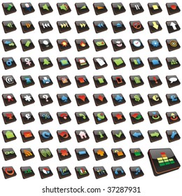 one hundred fully editable glossy vector web icons with exquisite details