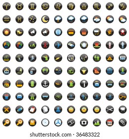 one hundred fully editable vector web icons with details ready to use