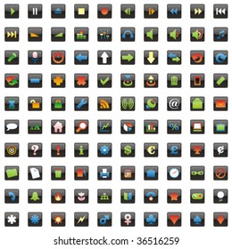 one hundred fully editable vector web icons with details ready to use
