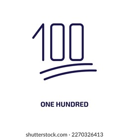 one hundred icon from user interface collection. Thin linear one hundred, number, hundred outline icon isolated on white background. Line vector one hundred sign, symbol for web and mobile