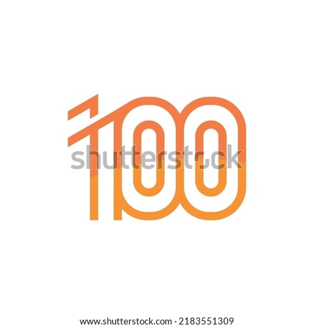 One Hundred Logo Formed by Line