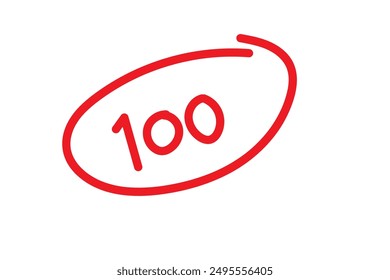 One hundred logo icon design, 100 points illustration, perfect exam score - Vector