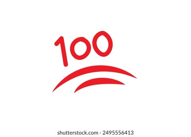 One hundred logo icon design, 100 points illustration, perfect exam score - Vector