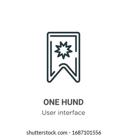 One hundred outline vector icon. Thin line black one hundred icon, flat vector simple element illustration from editable user interface concept isolated stroke on white background