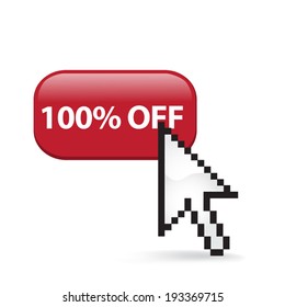 One Hundred Percent Off Button Click