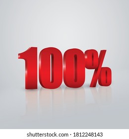 One hundred percent off discount 3d vector