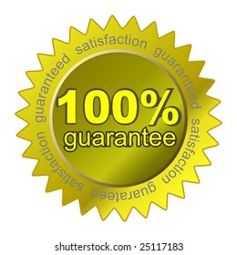 one hundred percent satisfaction guarantee badge